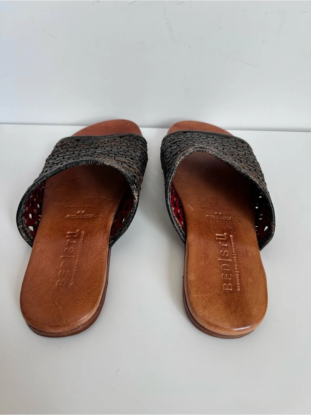 Bed Stu Hand Woven Leather Slide Sandal